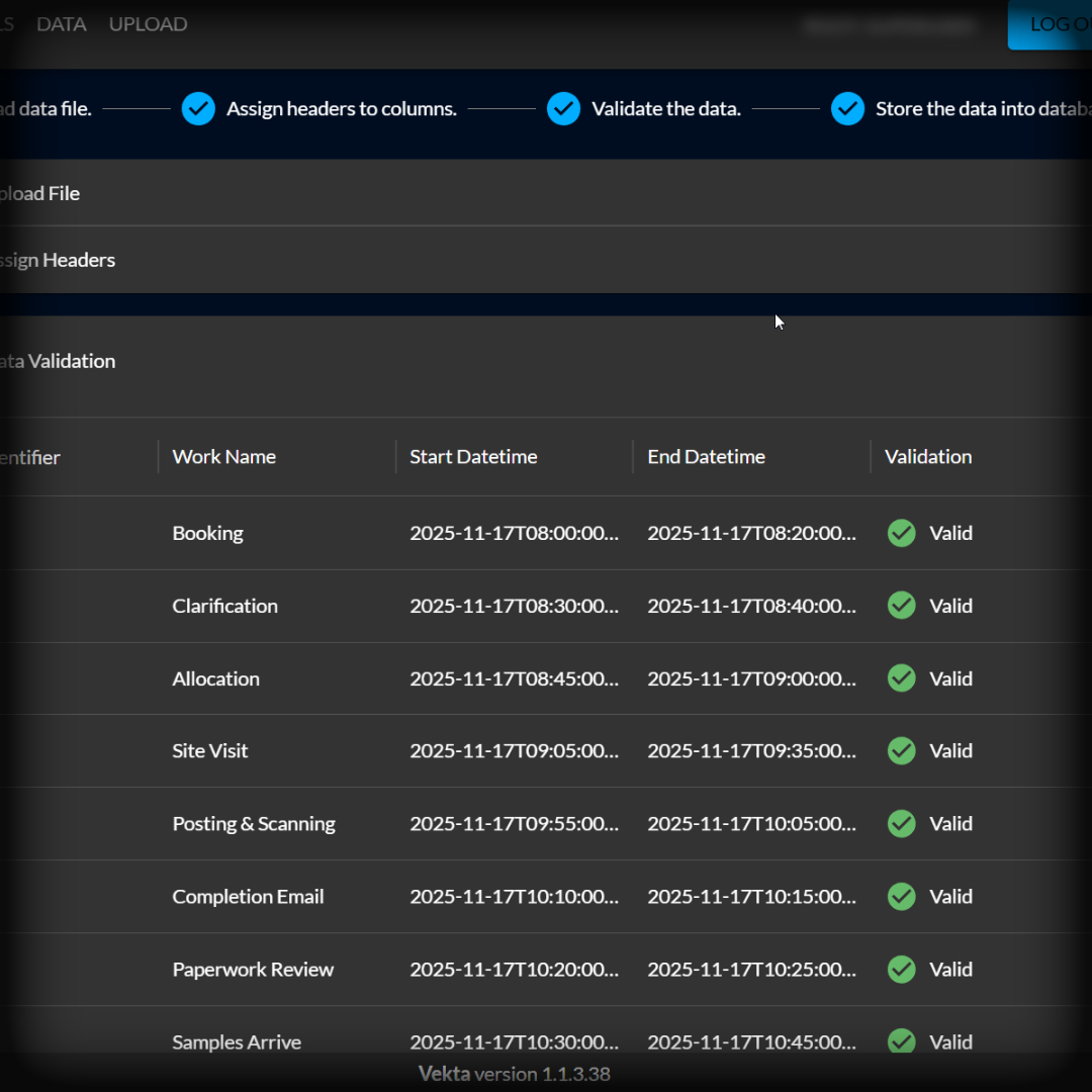 VEKTA Analyse — data analytics and filtering interface